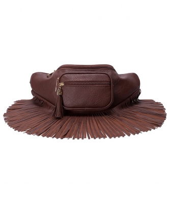 Fashion Fringe Tassel Fanny Pack Waist Bag KL088 COFFEE